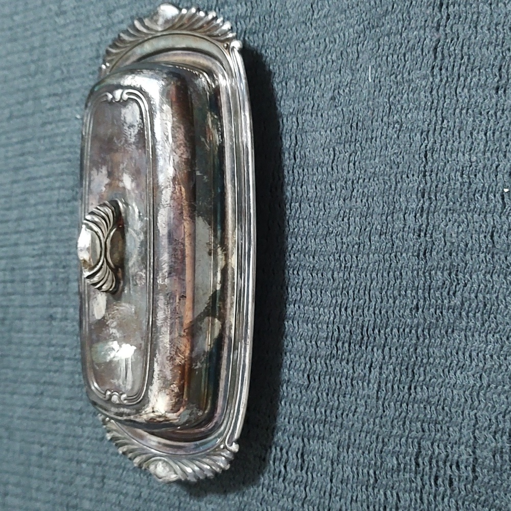 Antique Silver Plated Butter Dish